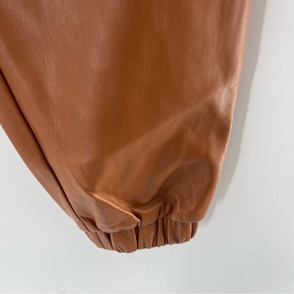 NWT INC Faux Leather High Rise Jogger Pull On Pants in Cinnamon Spice Size Small - Picture 6 of 13